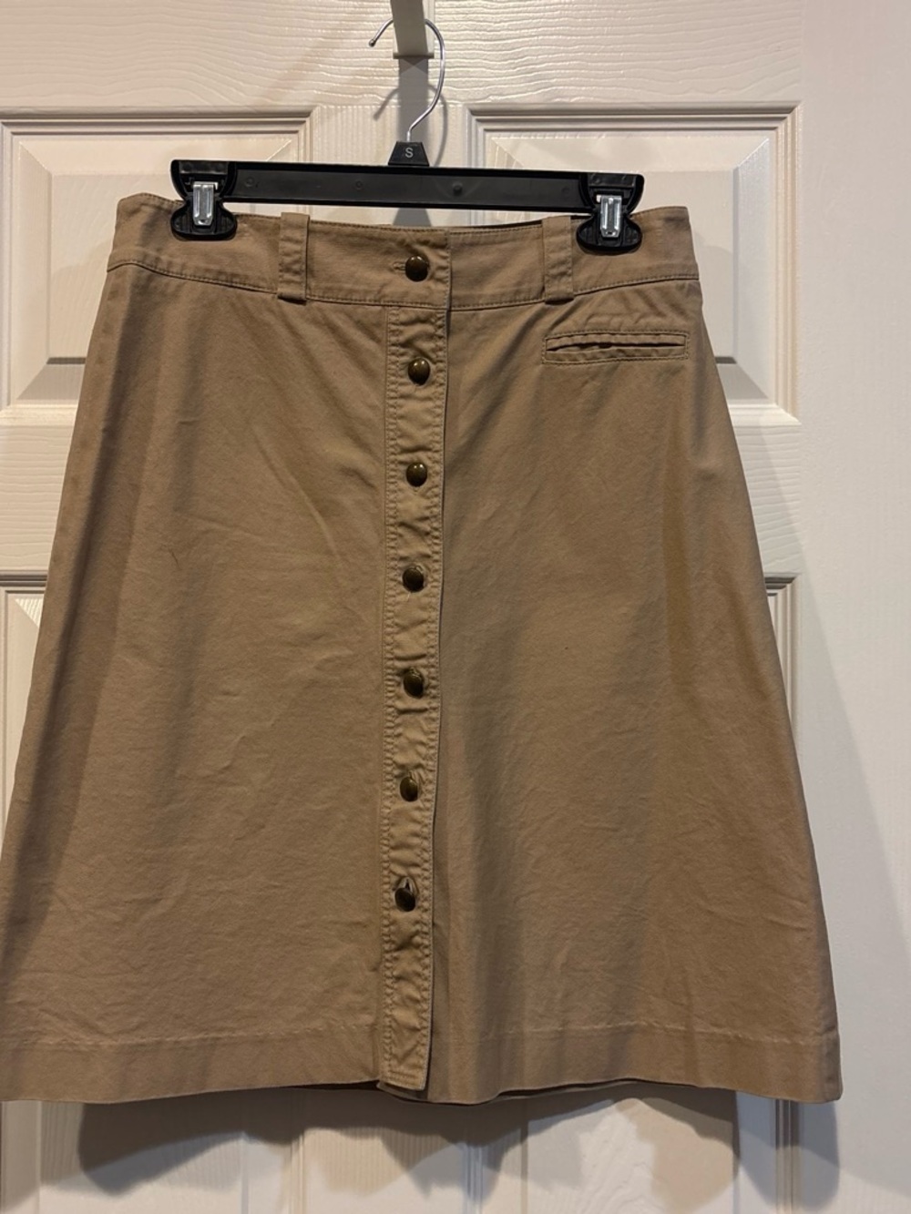 Margaret O'Leary Tan Button-Front A-Line Skirt